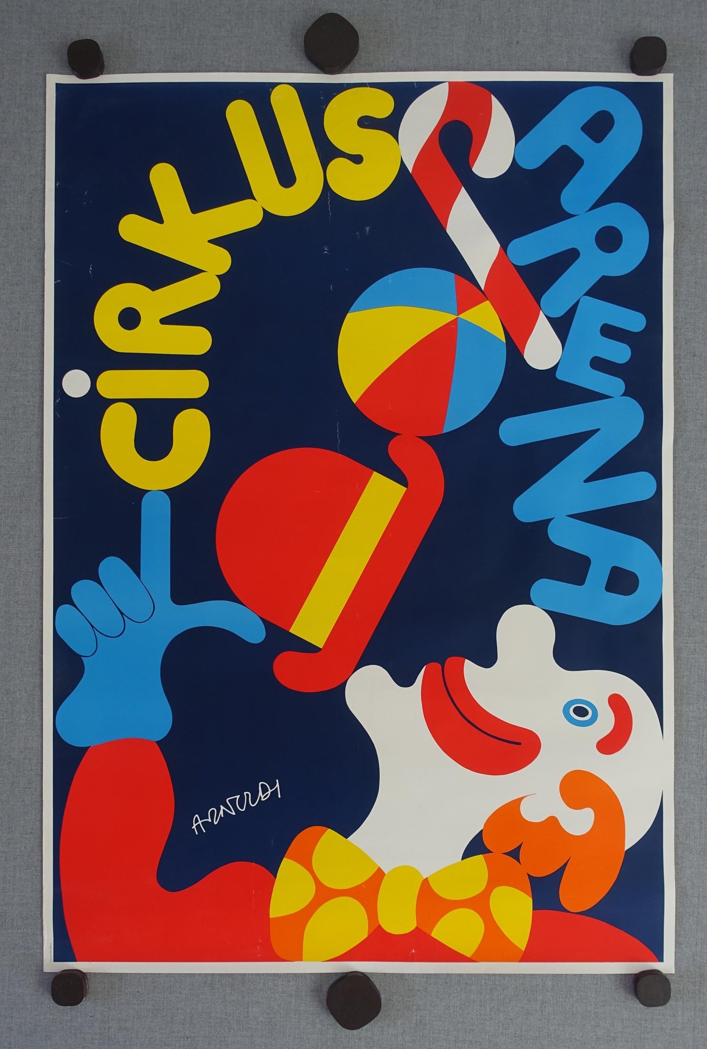 1974 Circus Arena by Per Arnoldi - Original Vintage Poster