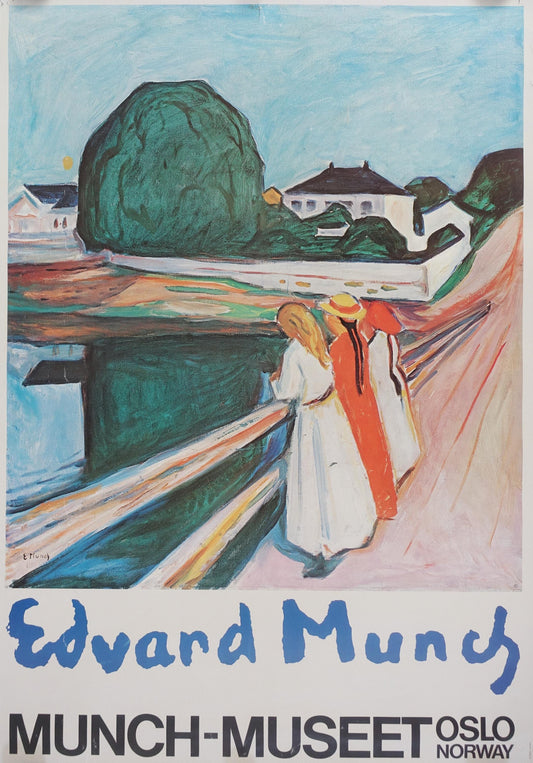 1970s Edvard Munch The Girls on the Bridge on Munch Museum - Original Vintage Poster