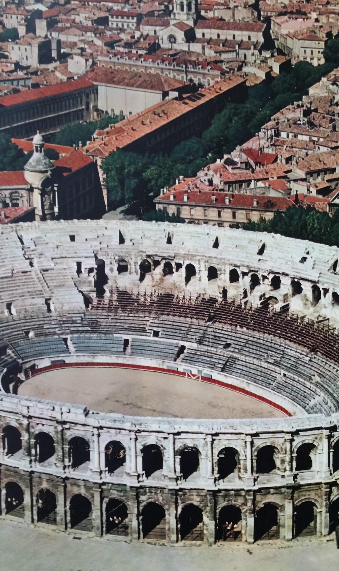 1960s France Travel Poster, Nîmes, Roman Arena - Original Vintage Poster