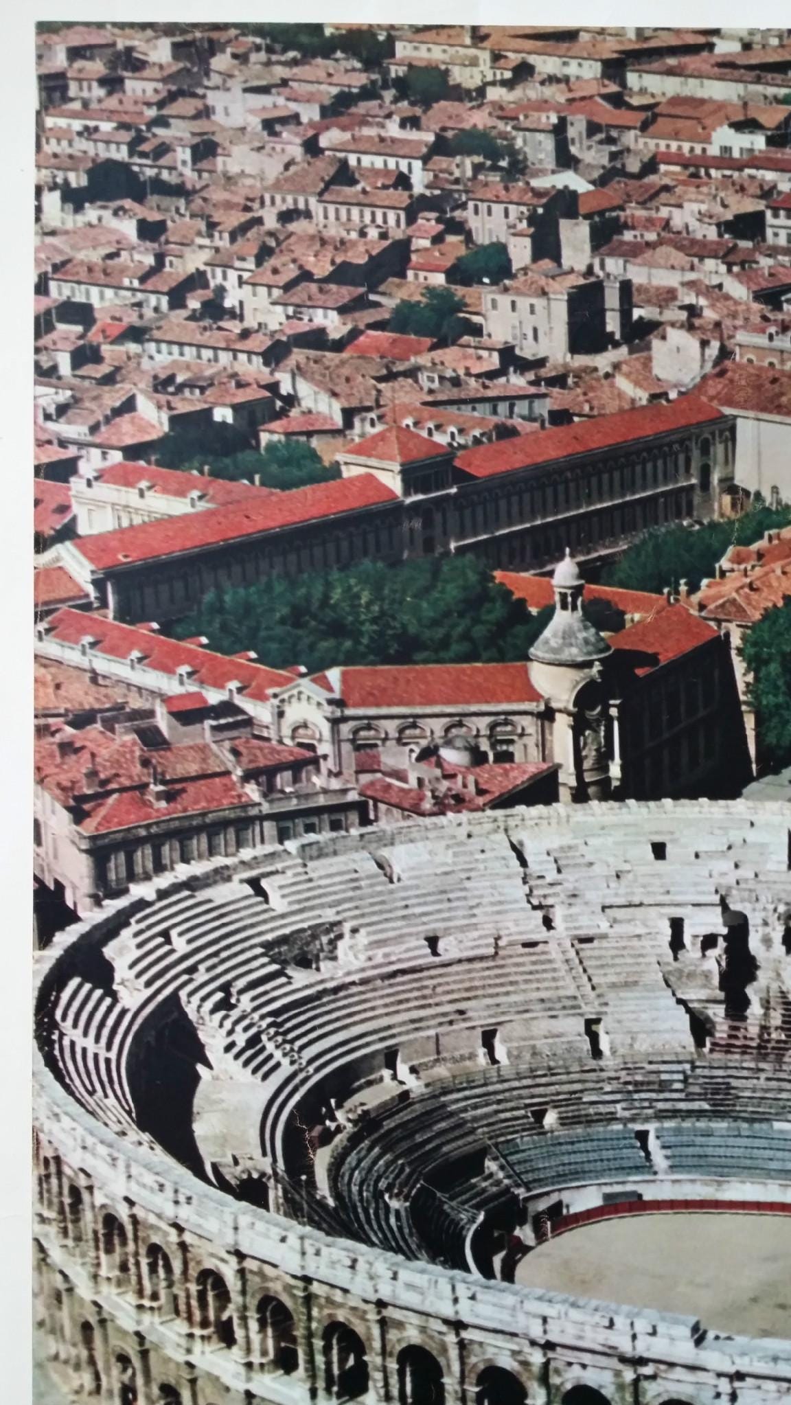 1960s France Travel Poster, Nîmes, Roman Arena - Original Vintage Poster