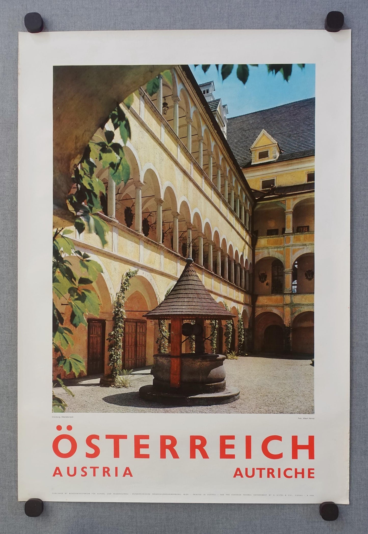 1960s Austria Travel Poster Greinburg, Oberösterreich - Original Vintage Poster