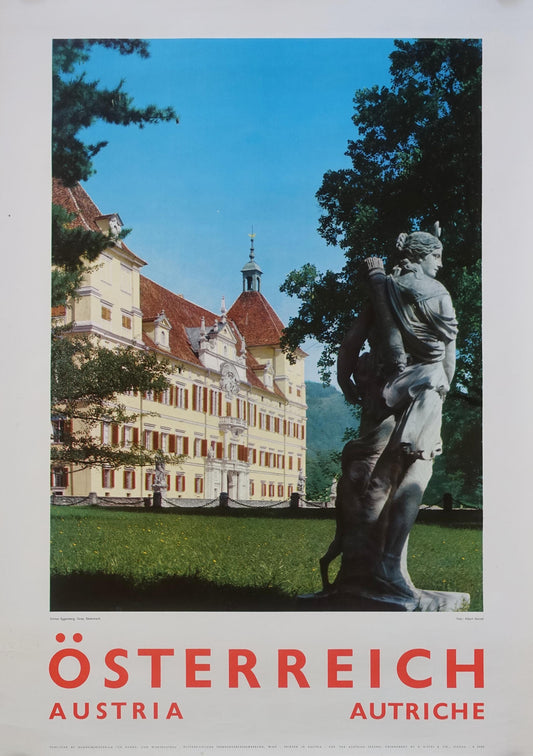 1960s Austria Travel Poster Schloss Eggenberg, Graz, Steiermark - Original Vintage Poster