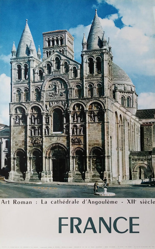 1960s France, Cathedral of Angouléme - Original Vintage Poster