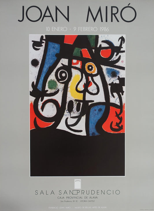 1986 Miro Exhibition Poster Sala San Prudencio - Original Vintage Poster