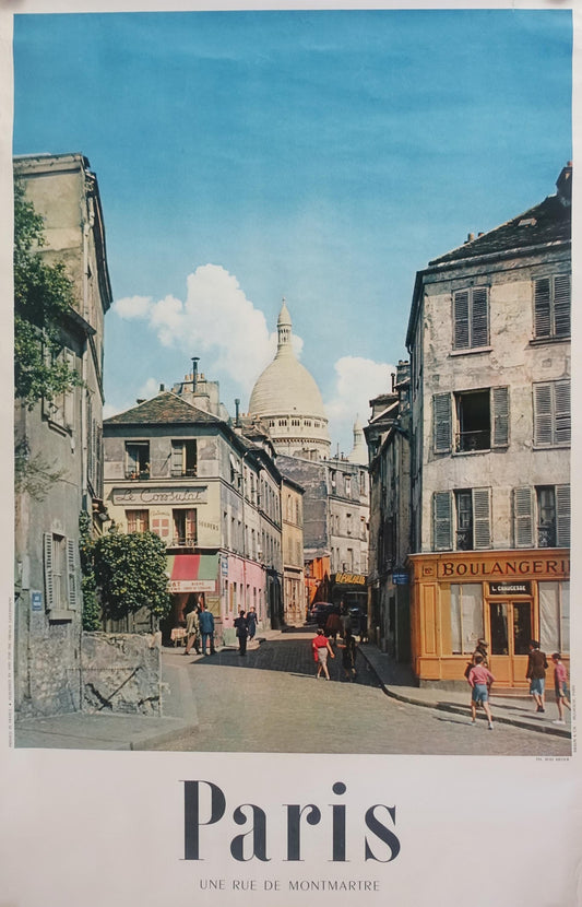 1960s Paris Montmartre Travel Poster - Original Vintage Poster