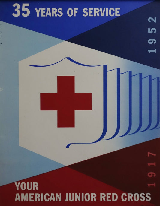 1952 Red Cross American Junior "35 Years" -  Original Vintage Poster