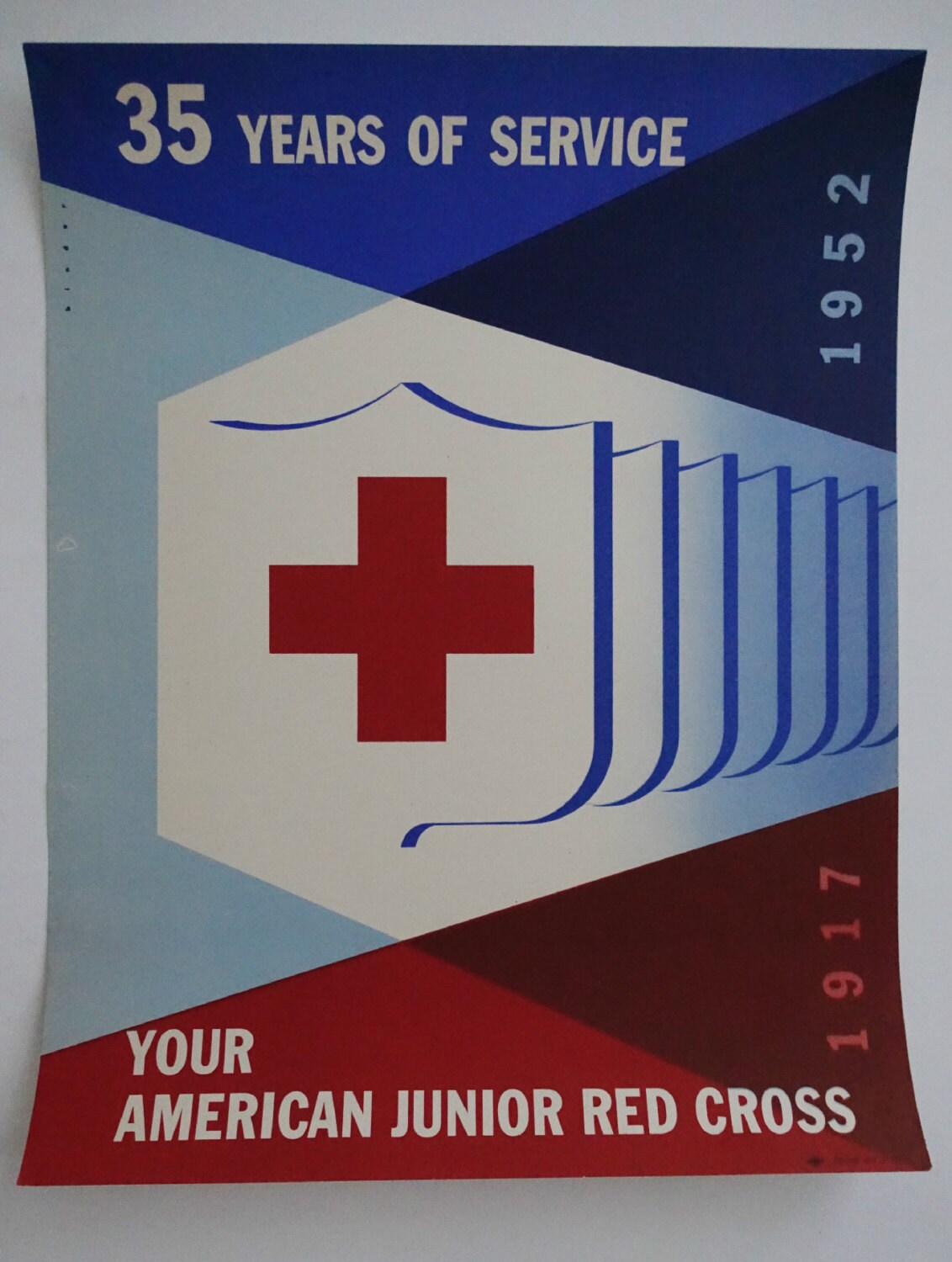 1952 Red Cross American Junior "35 Years" -  Original Vintage Poster