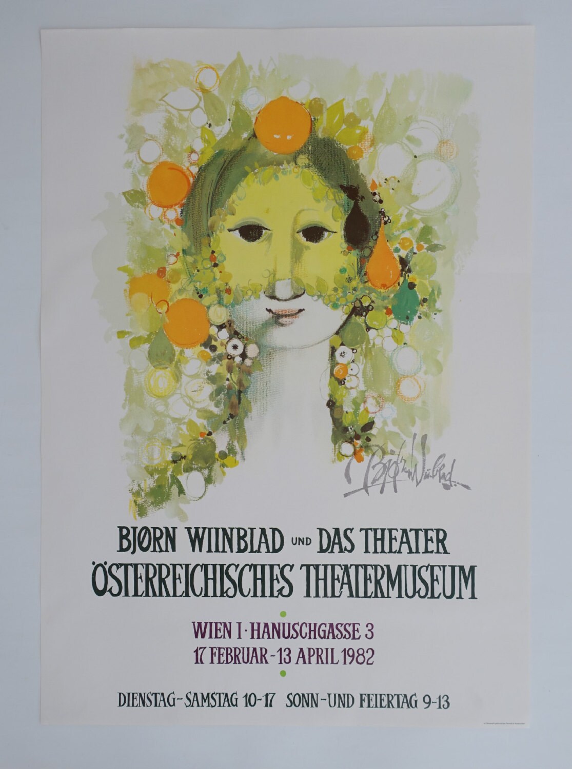 1982 Wiinblad Exhibition Poster Austria - Original Vintage Poster