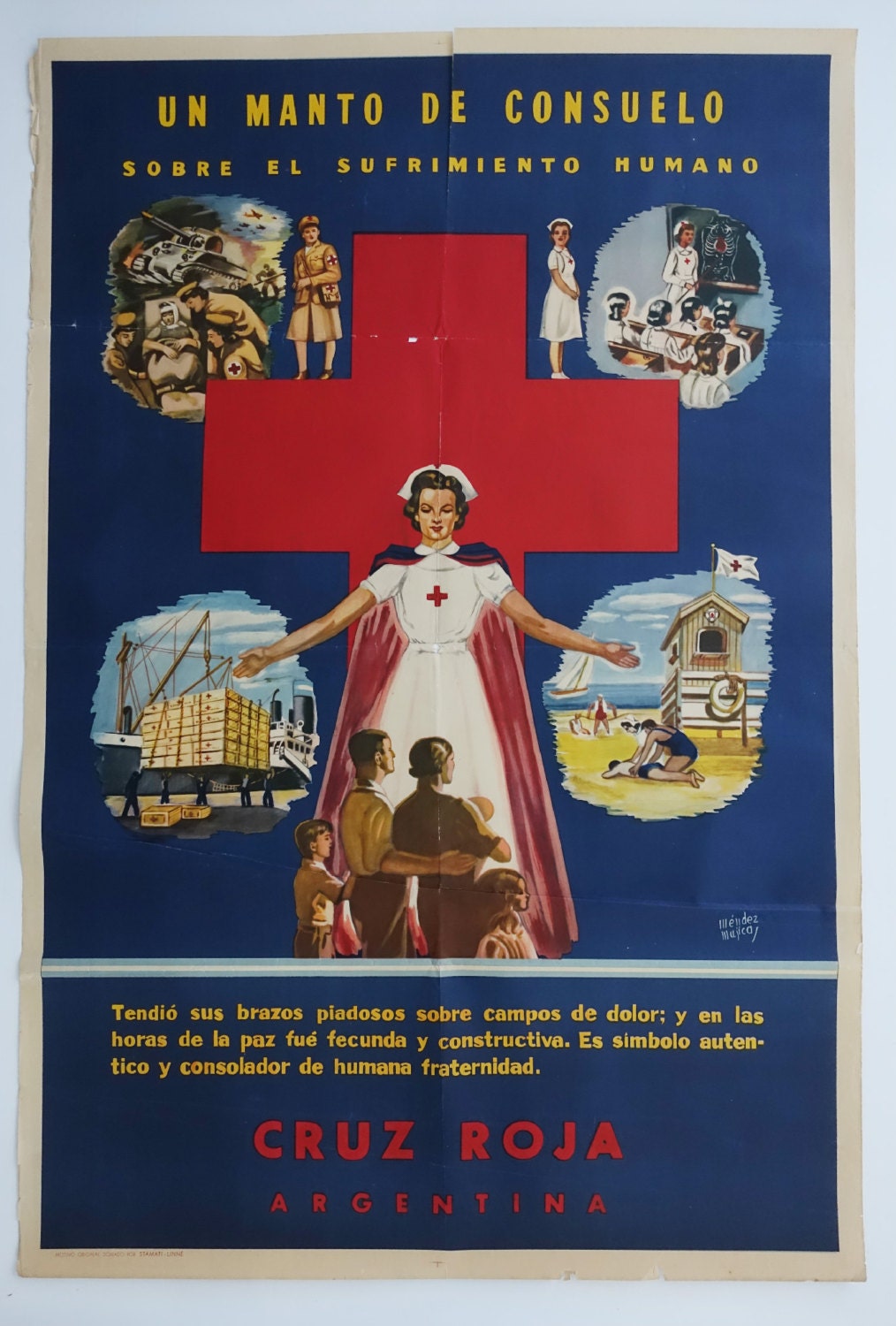 1950s Argentinian Red Cross - Original Vintage Poster