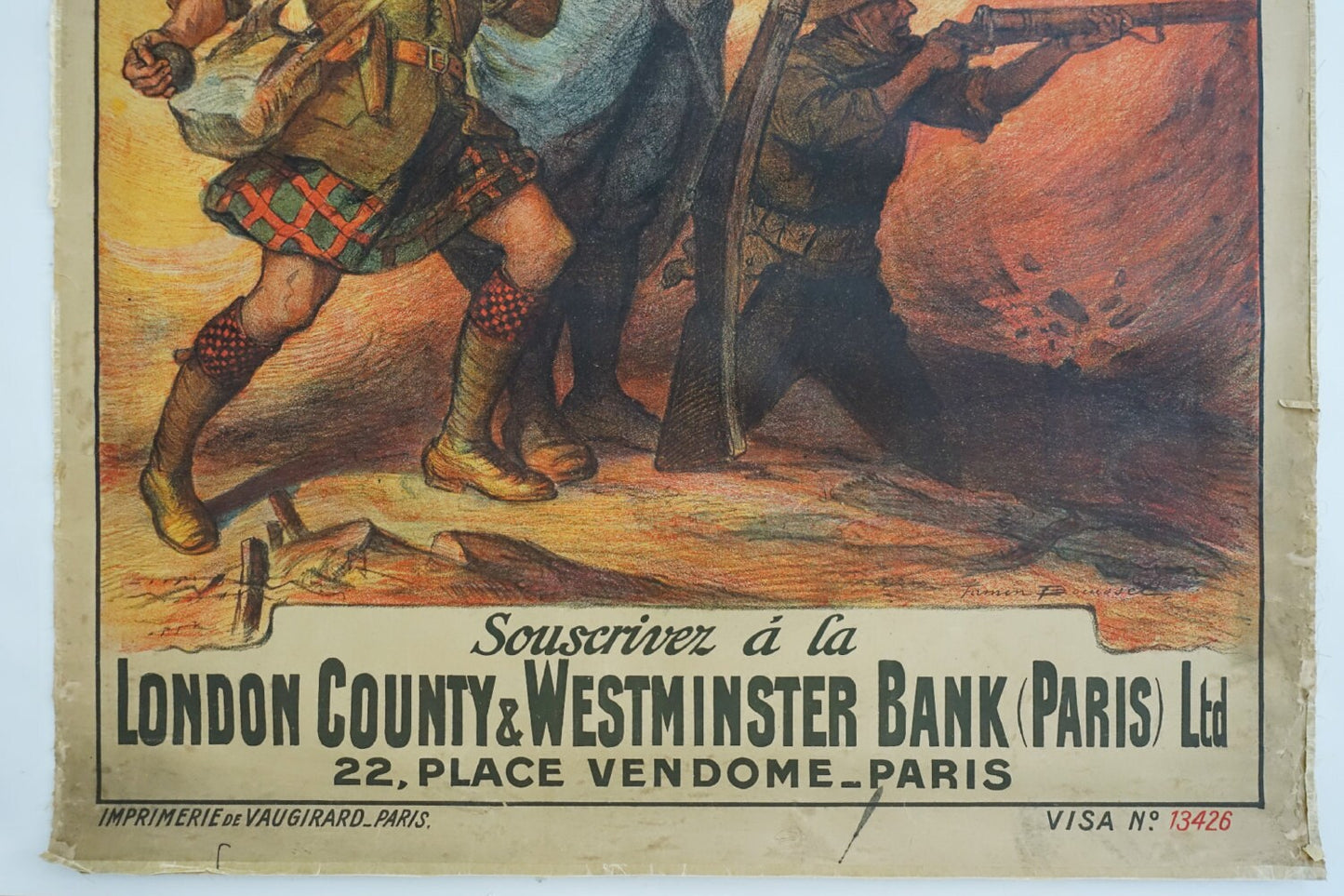 1918 French WWI Propaganda Poster for War Shares "Emprunt de la Libération" - Original Vintage Poster