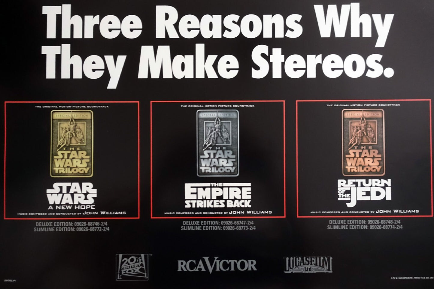 1997 Star Wars Trilogy Music Poster - Original Vintage Poster