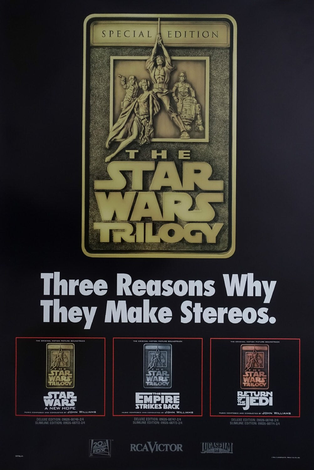 1997 Star Wars Trilogy Music Poster - Original Vintage Poster