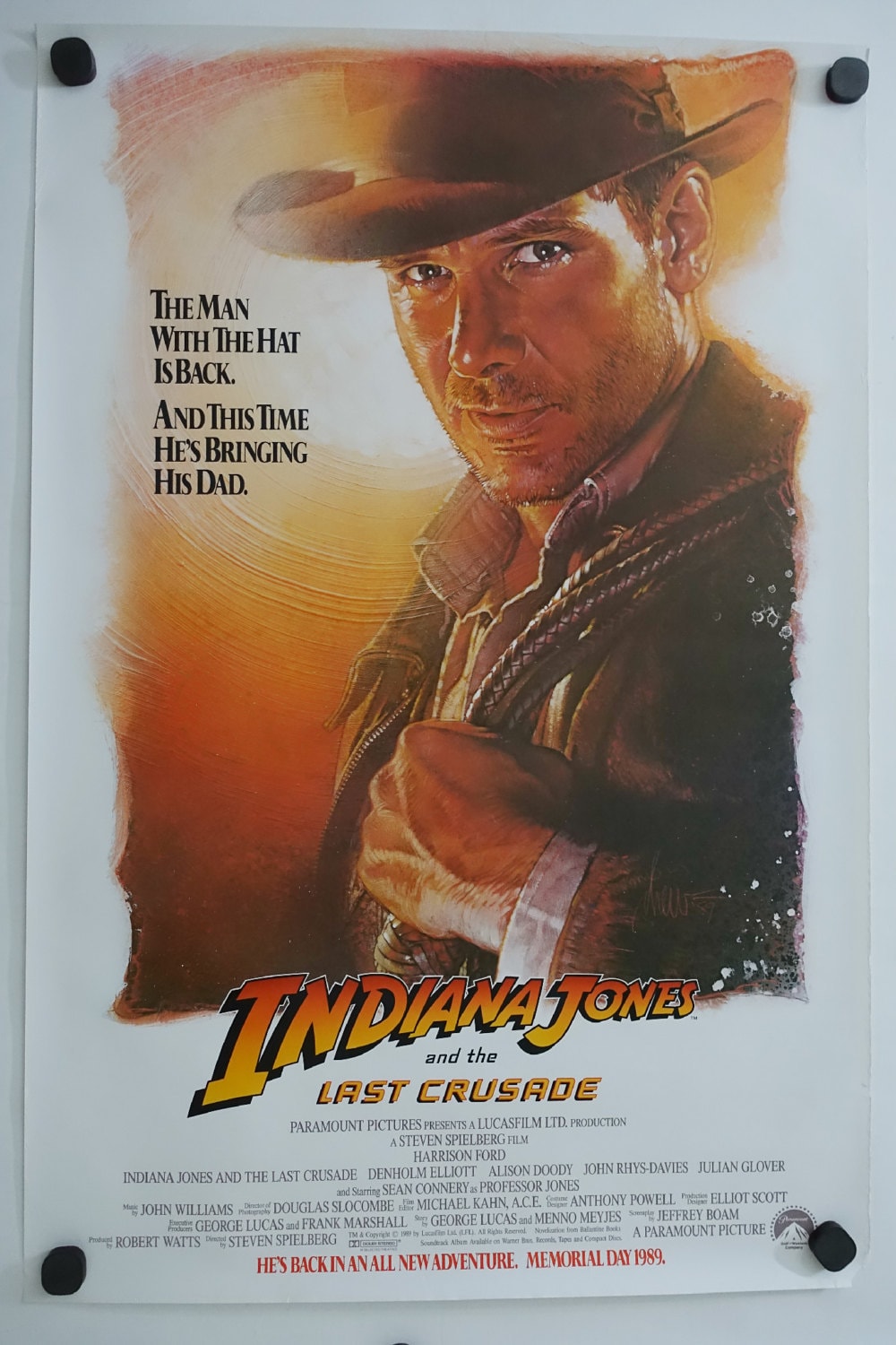 1989 "Indiana Jones and the Last Crusade" Movie Poster - Original Vintage Poster
