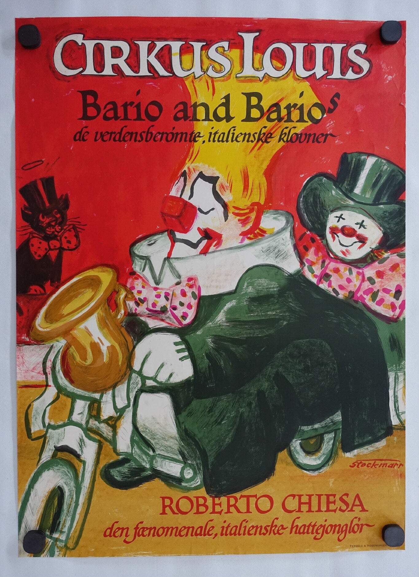 1950s Bario and Bario's in Circus Louis by Erik Stockmarr - Original Vintage Poster