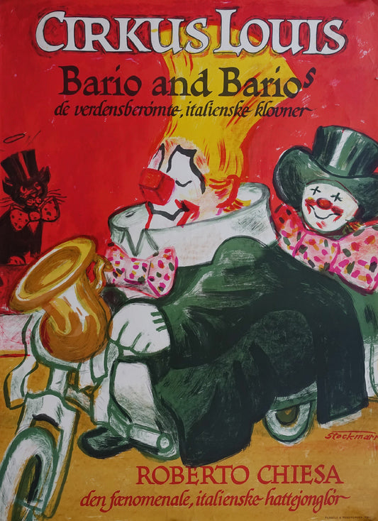 1950s Bario and Bario's in Circus Louis by Erik Stockmarr - Original Vintage Poster
