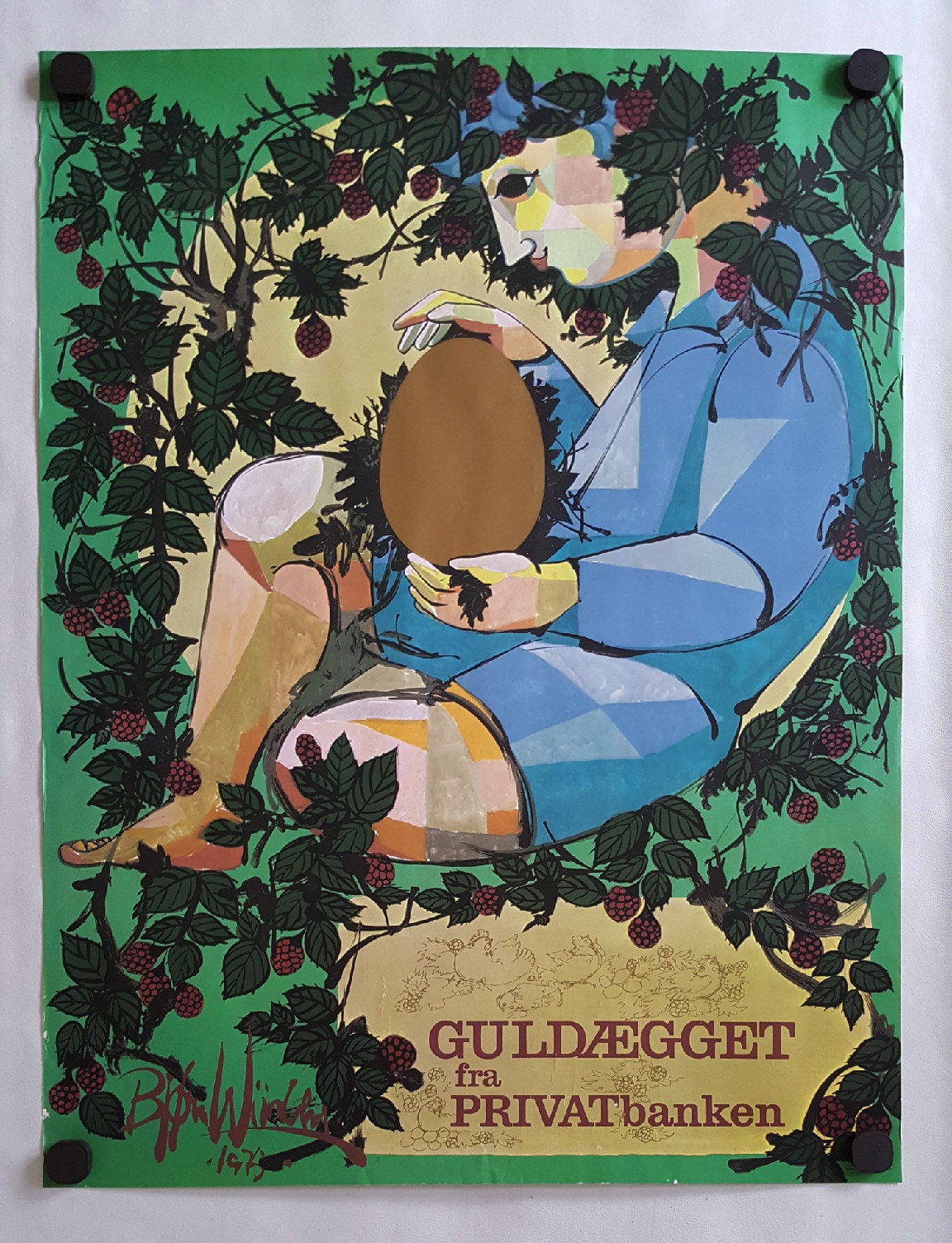 1975 Wiinblad's Golden Egg - Original Vintage Poster