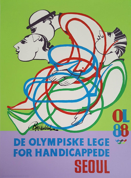 1988 Wiinblad Paralympic Games Seoul - Original Vintage Poster