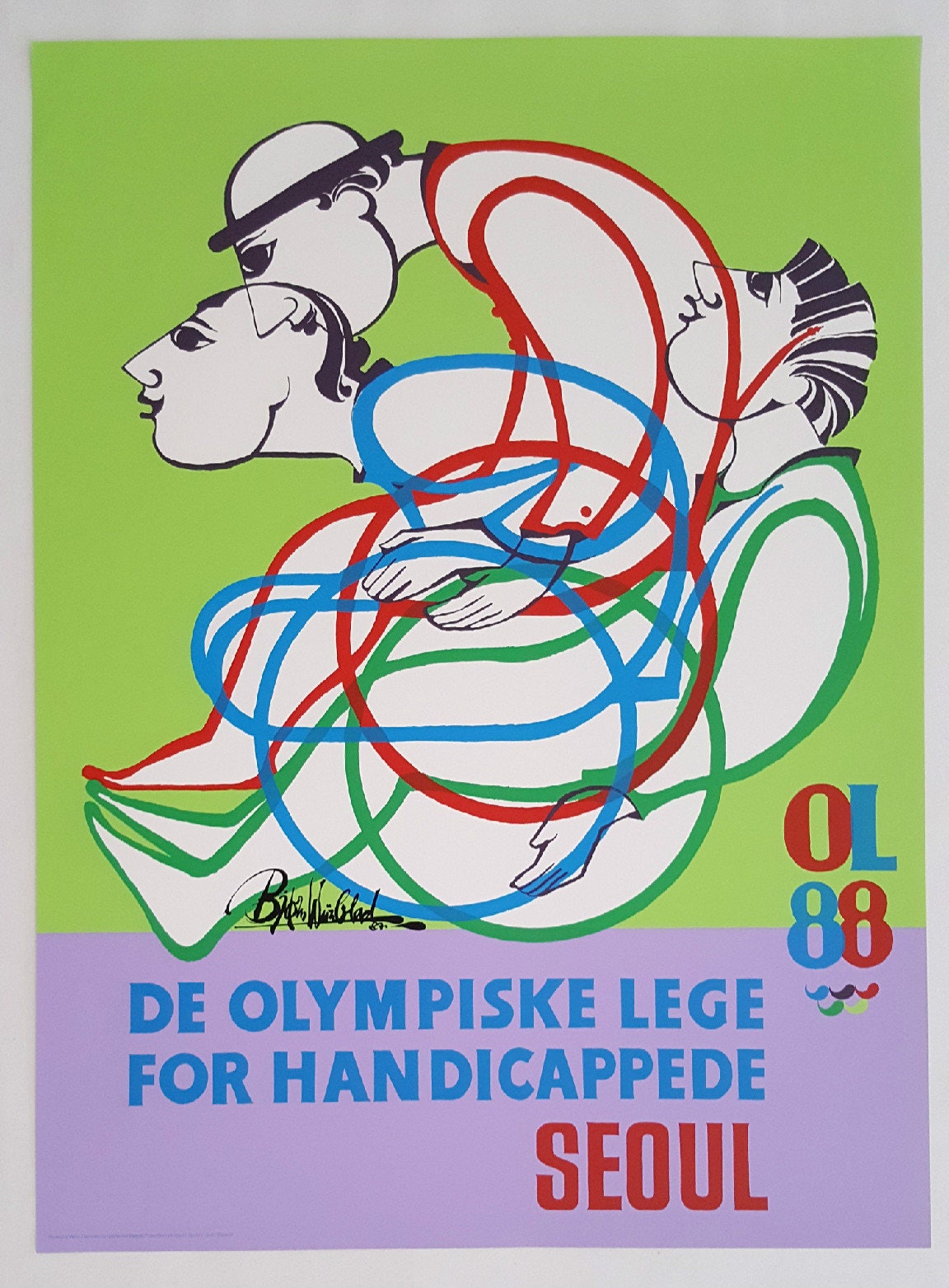 1988 Wiinblad Paralympic Games Seoul - Original Vintage Poster