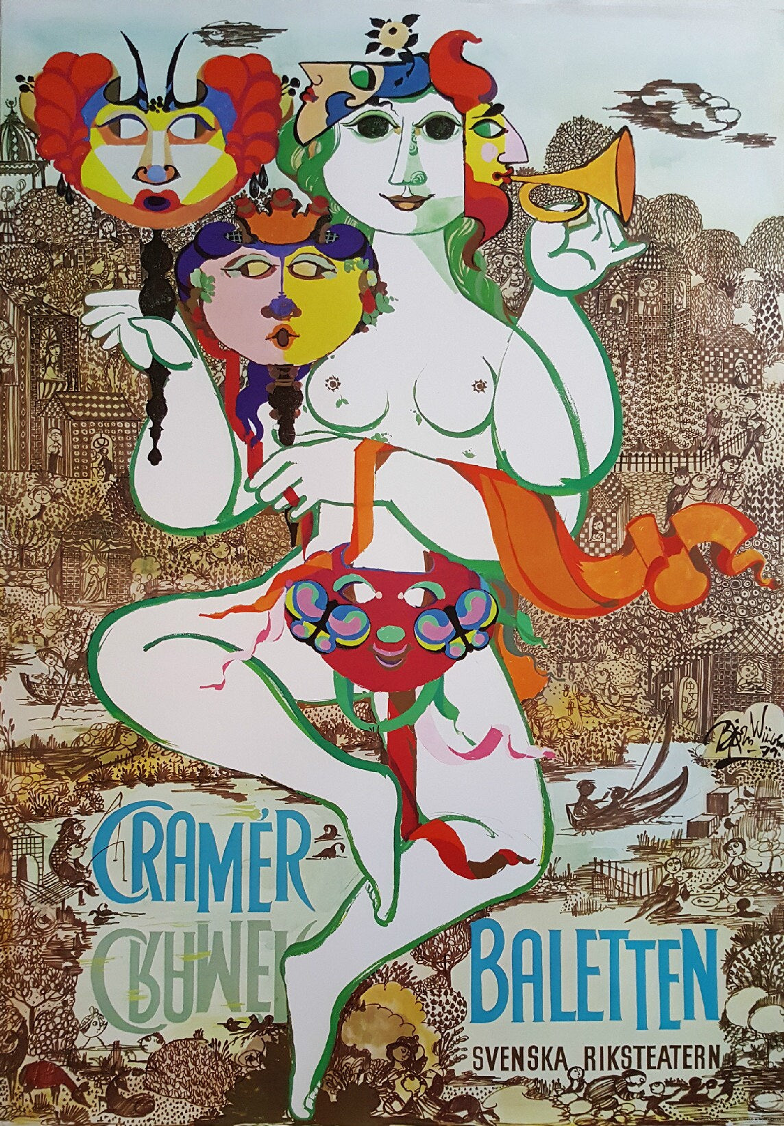 1979 Wiinblad Cramér Baletten - Original Vintage Poster