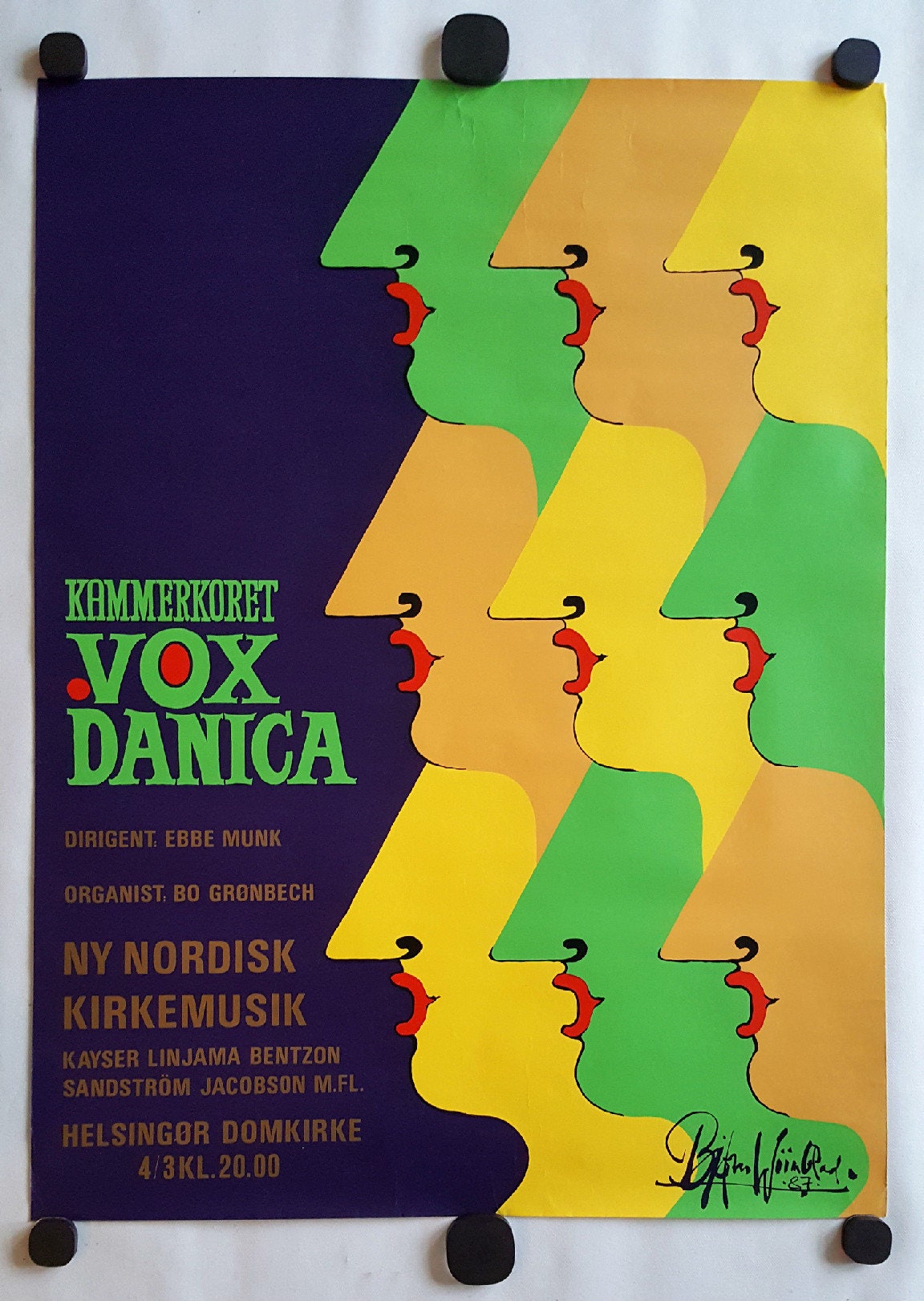 1987 Wiinblad Vox Danica Music Poster - Original Vintage Poster
