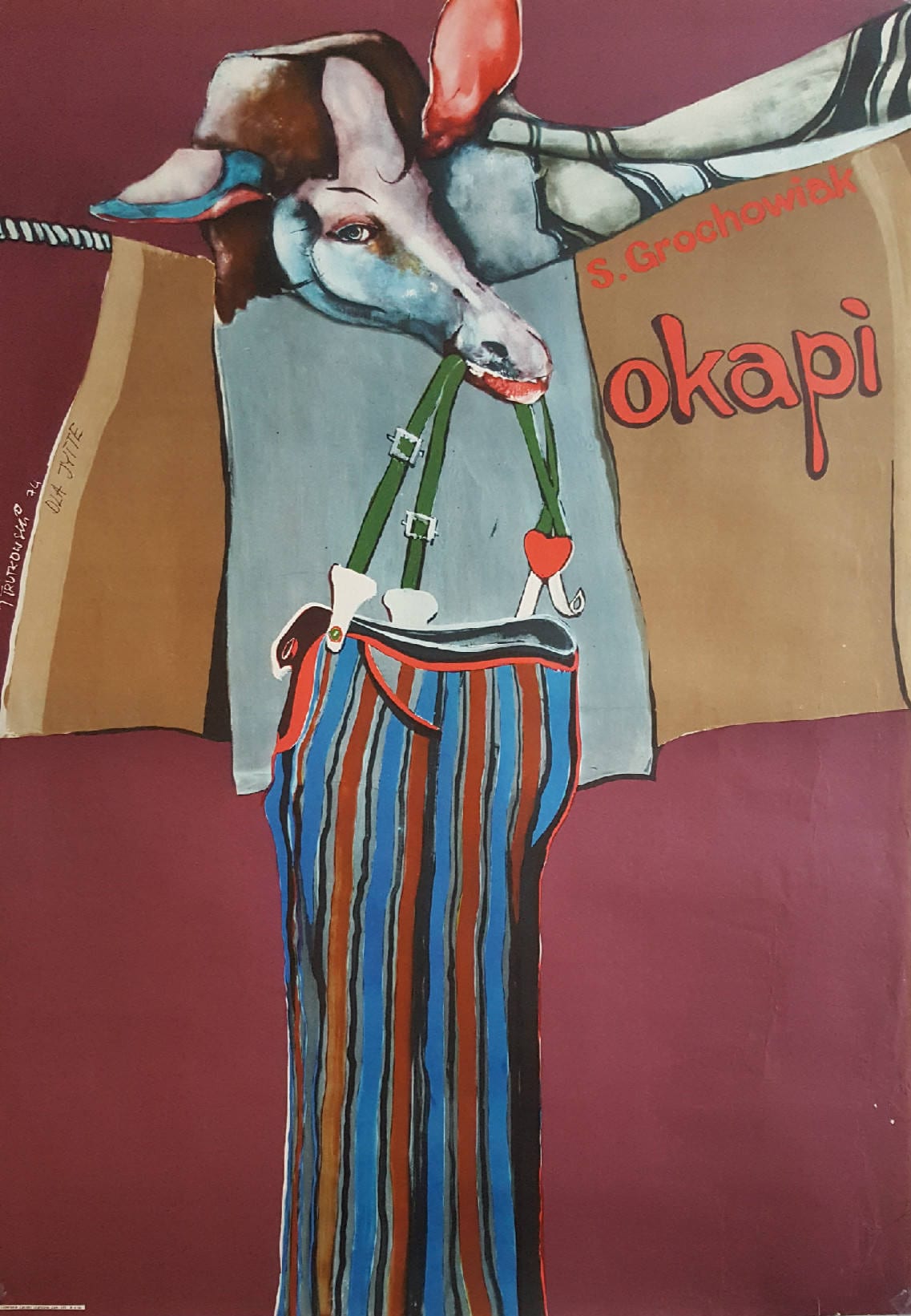 1974 Okapi Polish Theatre Poster - Original Vintage Poster