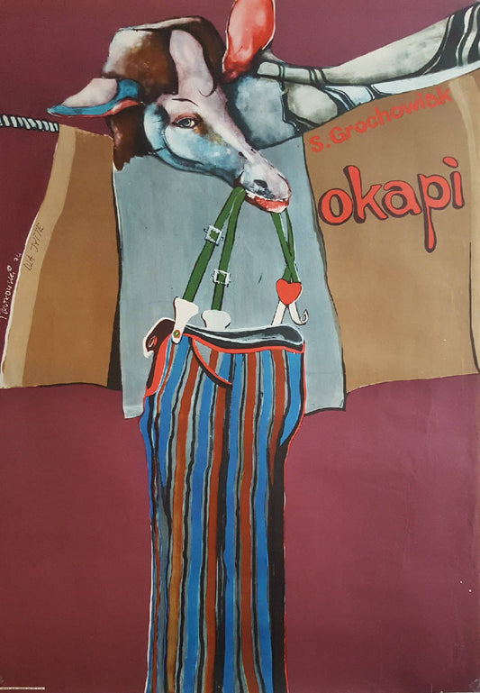 1974 Okapi Polish Theatre Poster - Original Vintage Poster