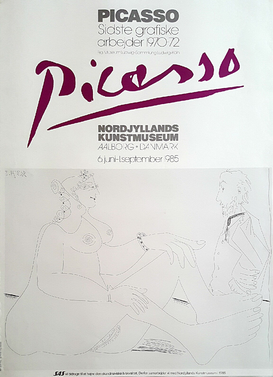 1985 Picasso Exhibition His Last Works - Original Vintage Poster