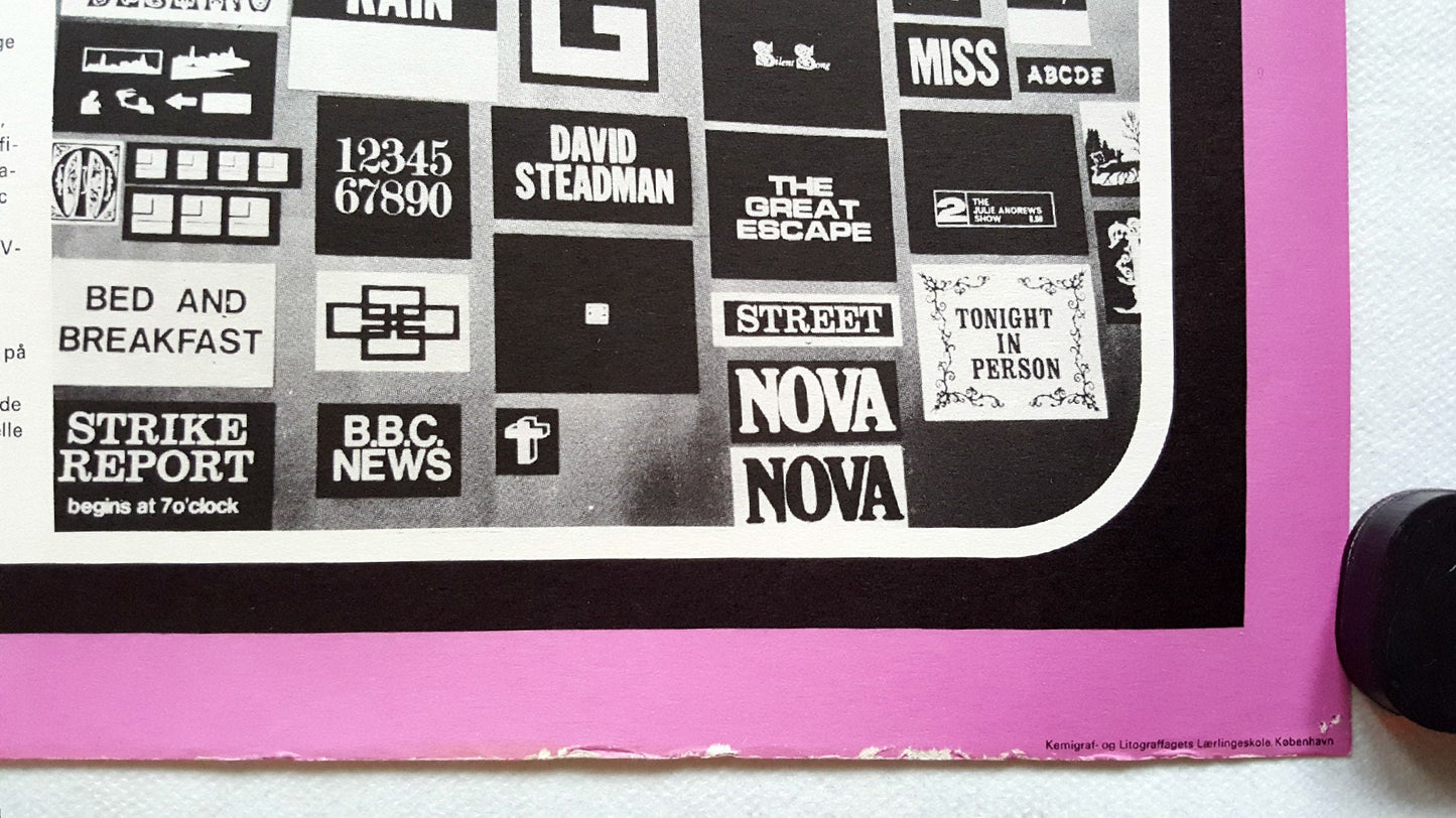 1966 London TV Graphics Art Poster - Original Vintage Poster