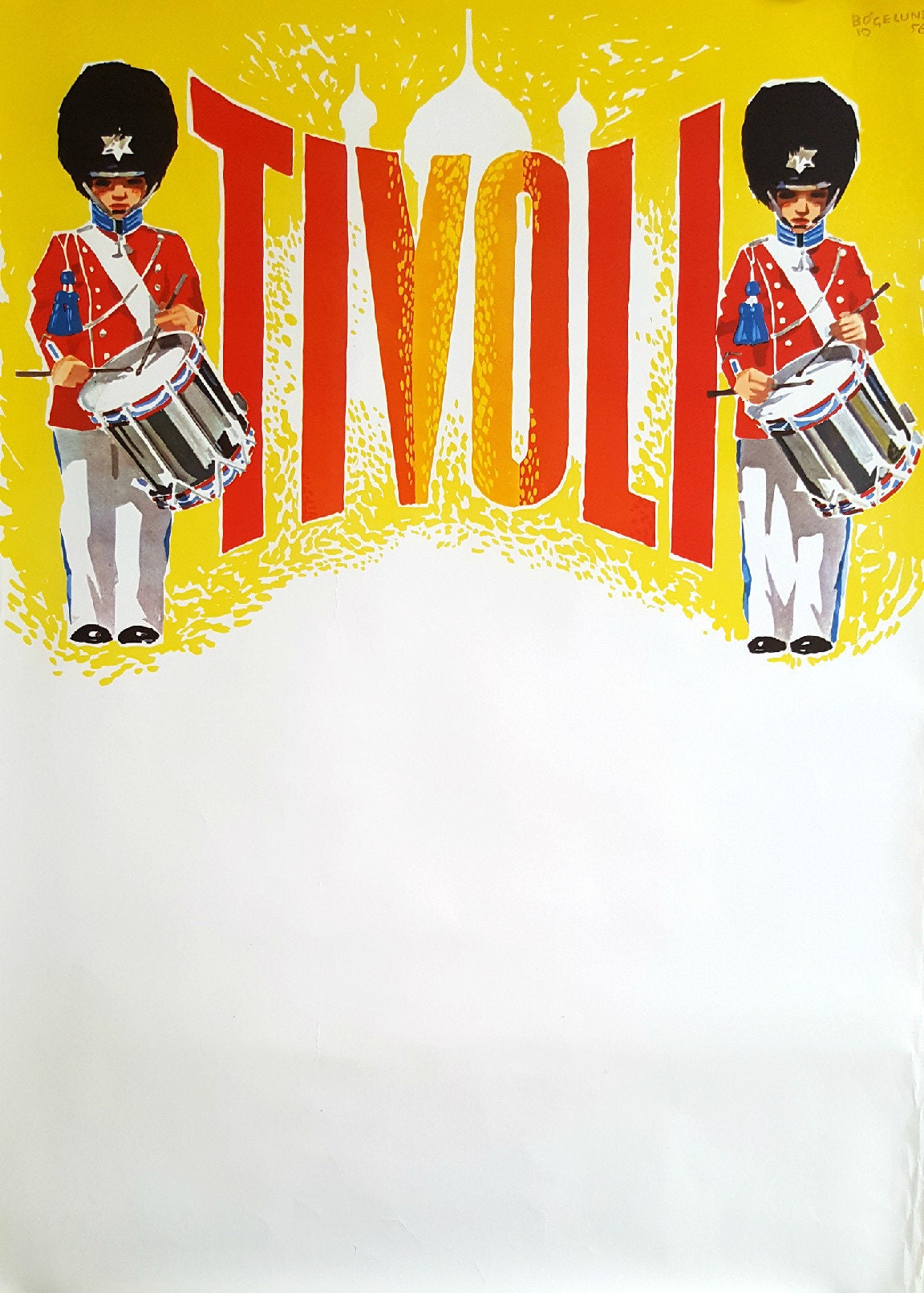 1956 Tivoli Gardens by Thor Bøgelund - Original Vintage poster