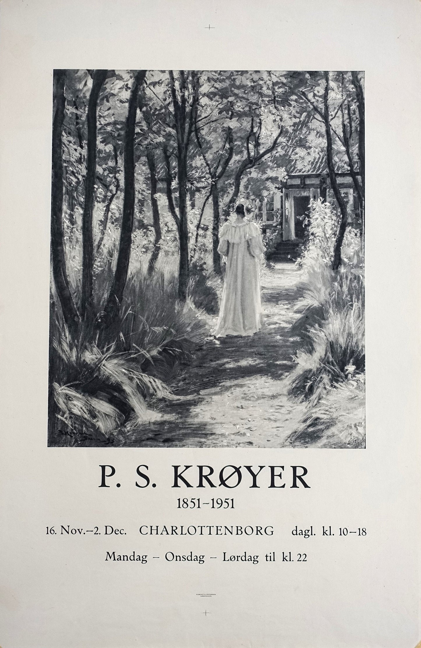 1951 P. S. Krøyer Exhibition Poster - Original Vintage Poster