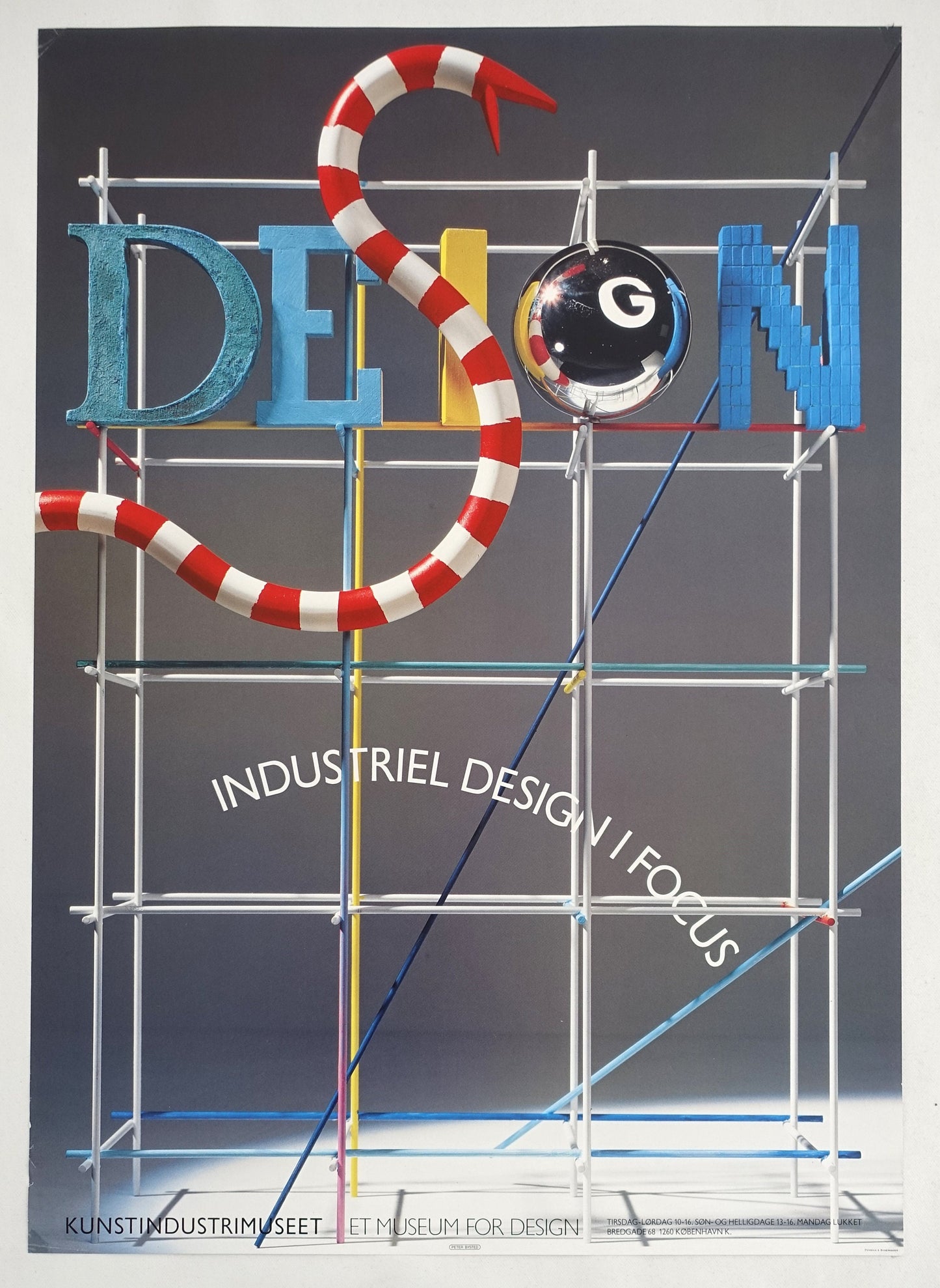 1980s Industrial Design Exhibition on Danish Museum of Art & Design - Original Vintage Poster