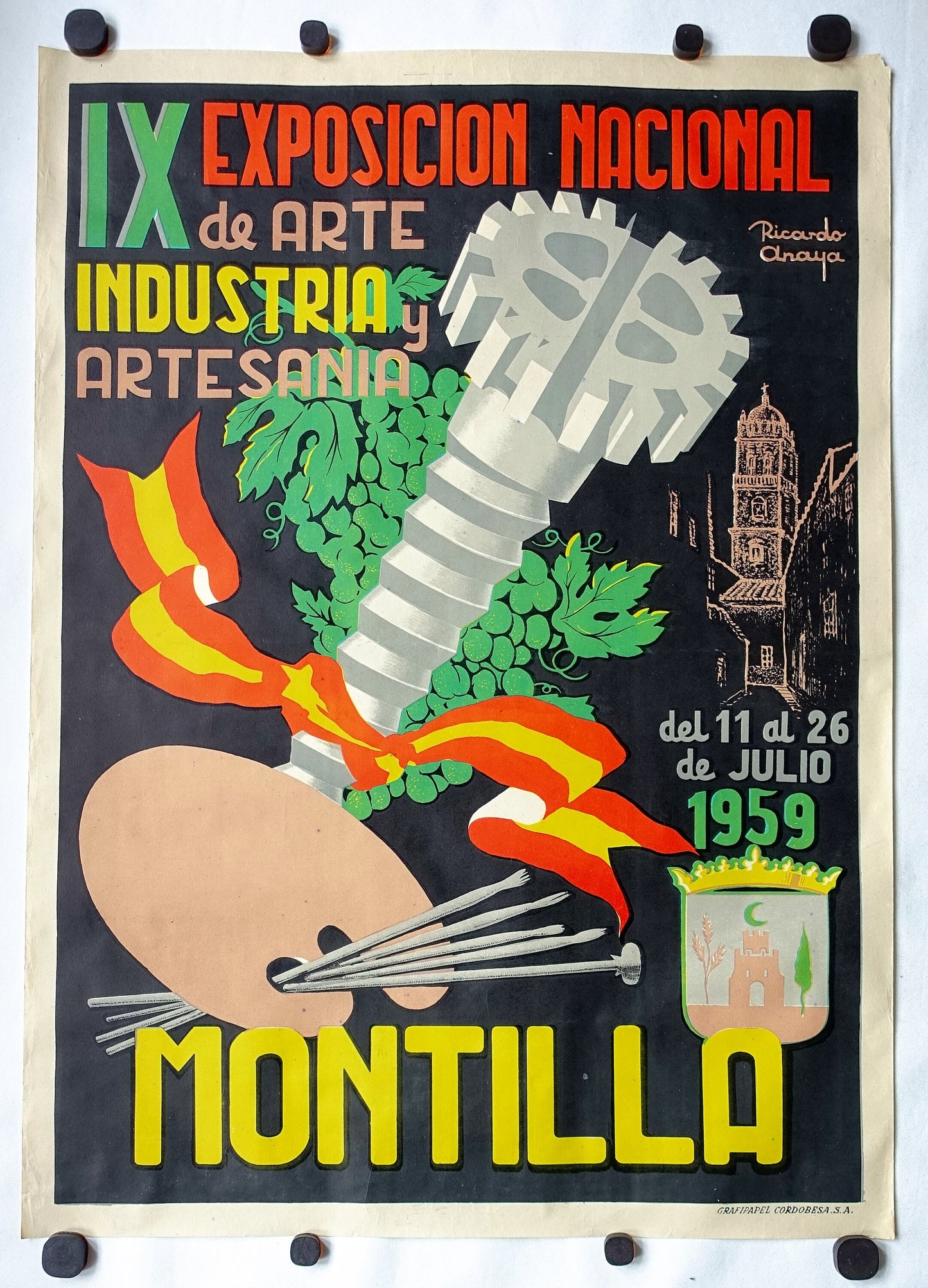 1959 Industry and Handcraft Fair in Montilla - Original Vintage Poster