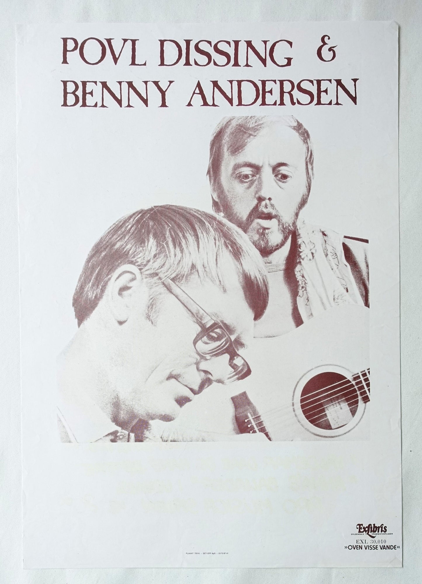 1981 Povl Dissing and Benny Andersen - Original Vintage Poster