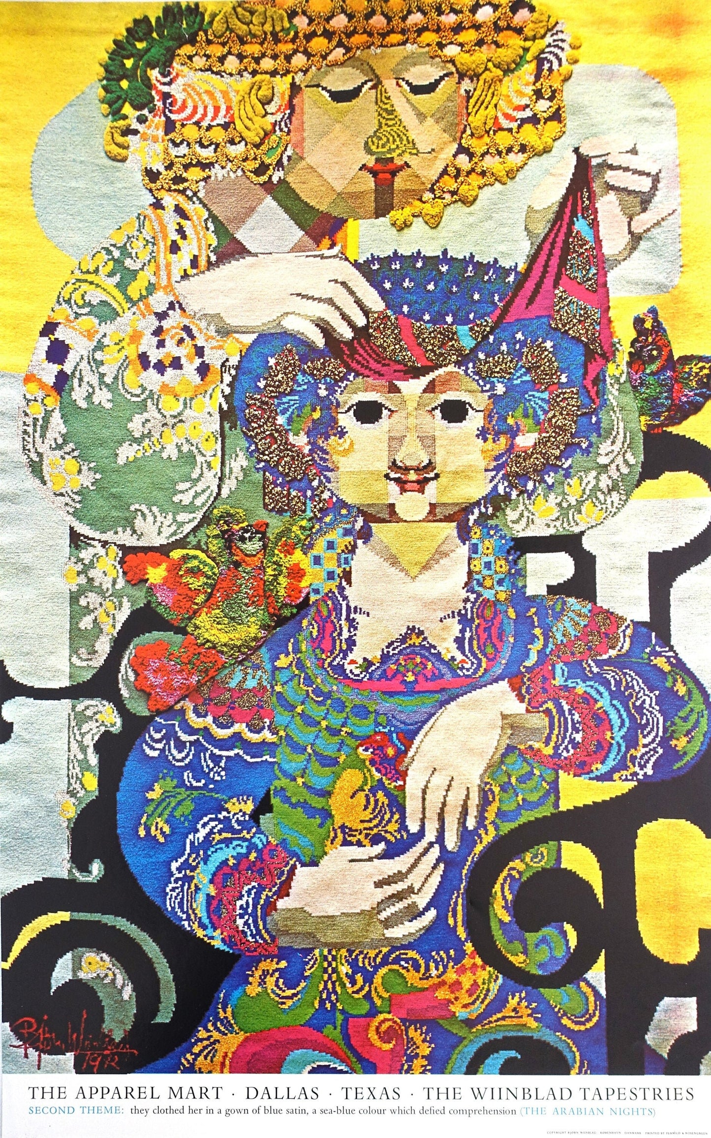 1972 The Wiinblad Tapestries - The Arabian Nights (Second Theme) - Original Vintage Poster
