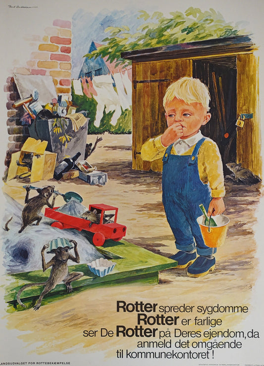 1960s Rat Control Campaign Poster - Original Vintage Poster
