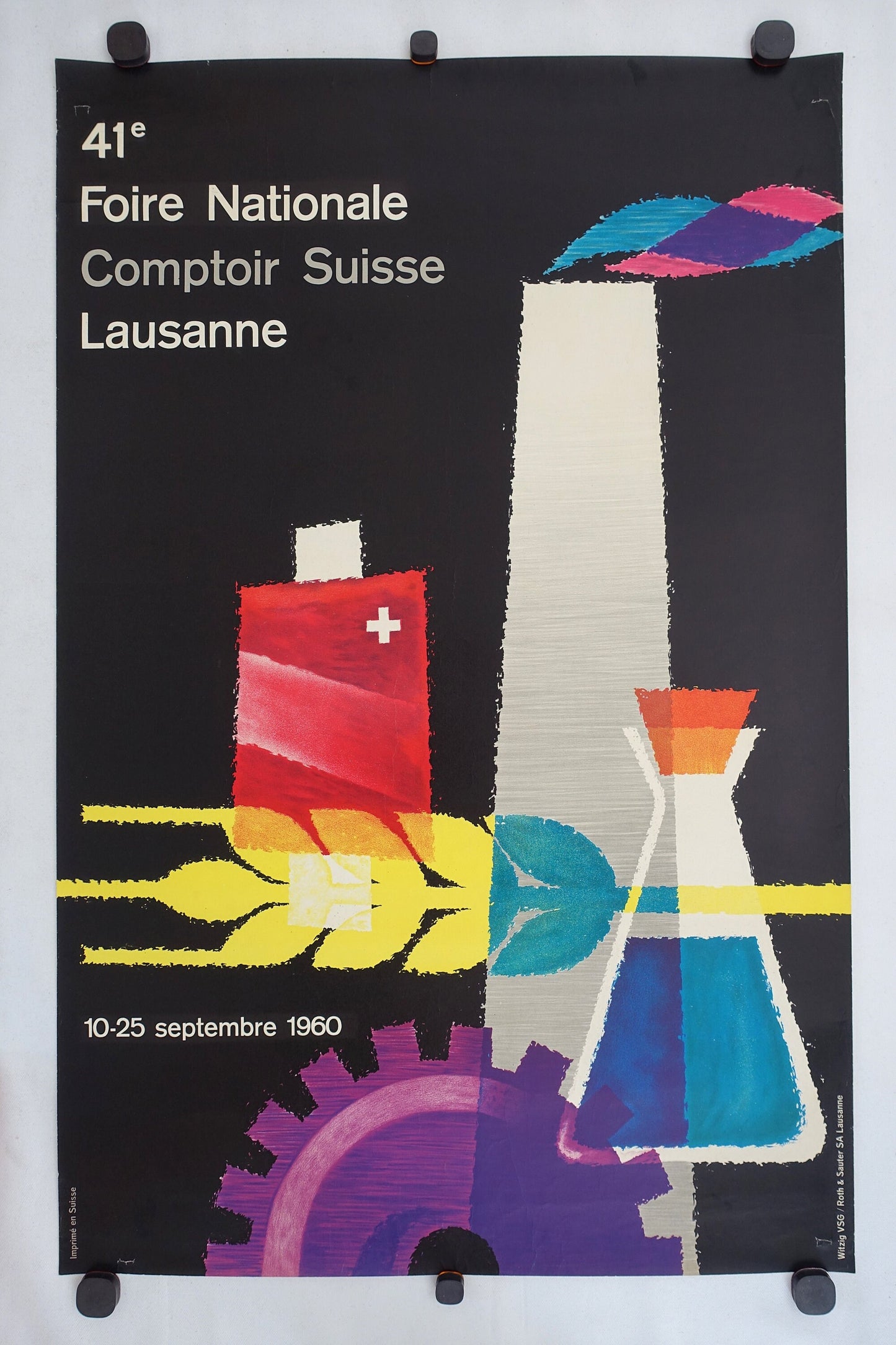1960 Swiss Bakery Fair 41e Foire Nationale Comptoir Lausanne - Original Vintage Poster