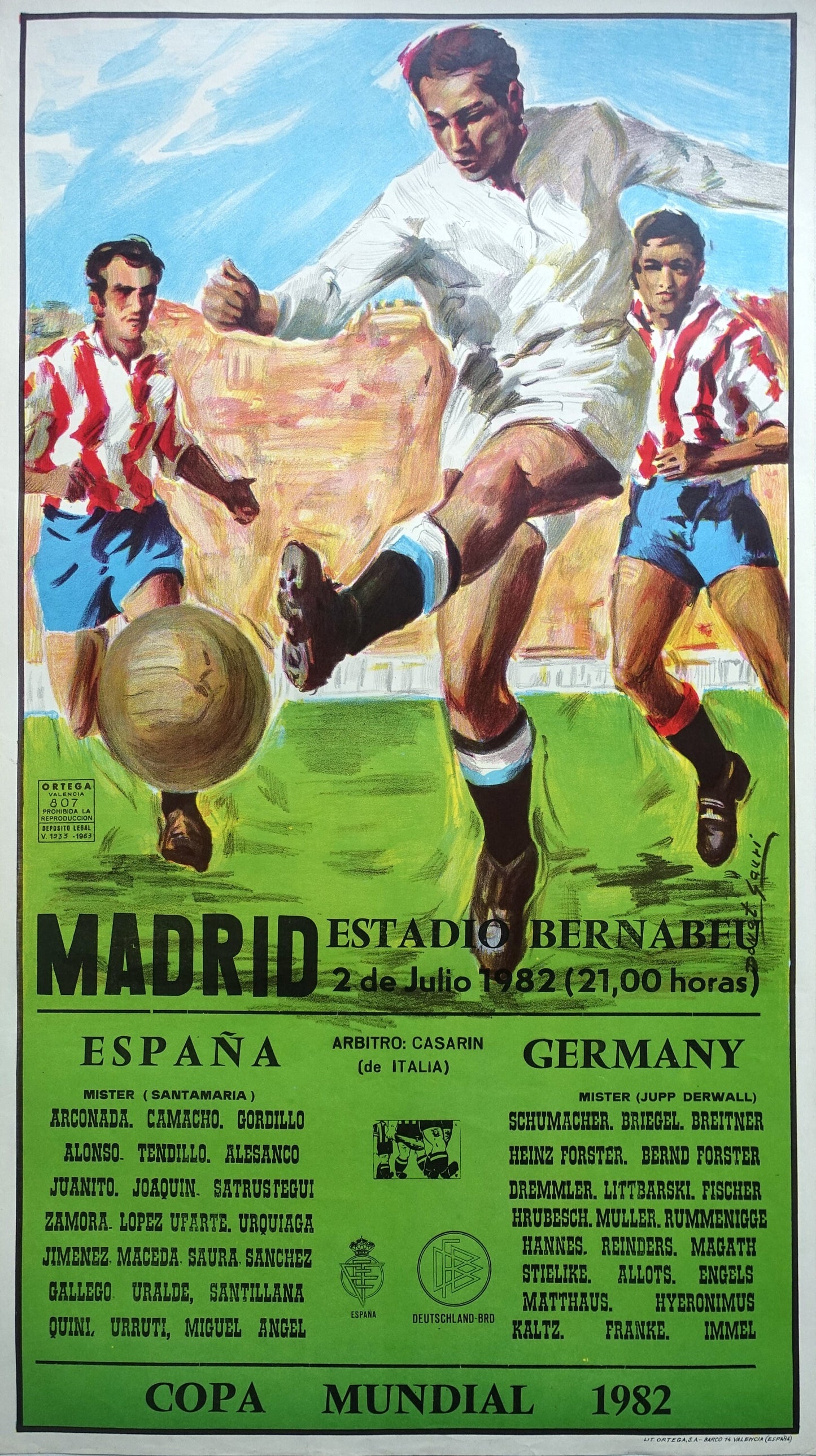 1982 World Cup (Football/Soccer) West Germany - Spain - Original Vintage Poster