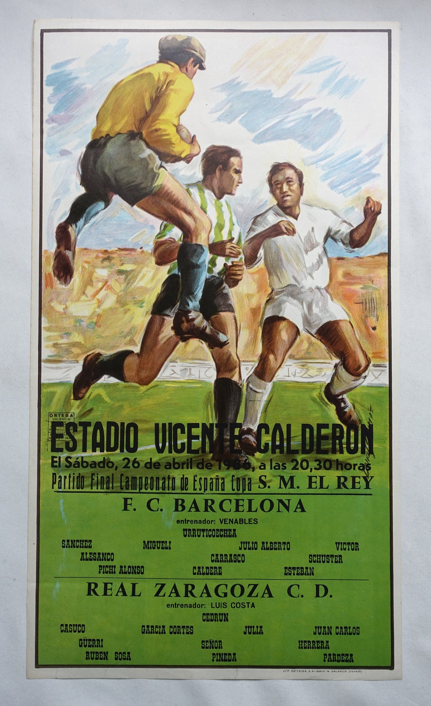 1986 Final Copa del Rey (FC. Barcelona - Zaragoza) - Original Vintage Poster