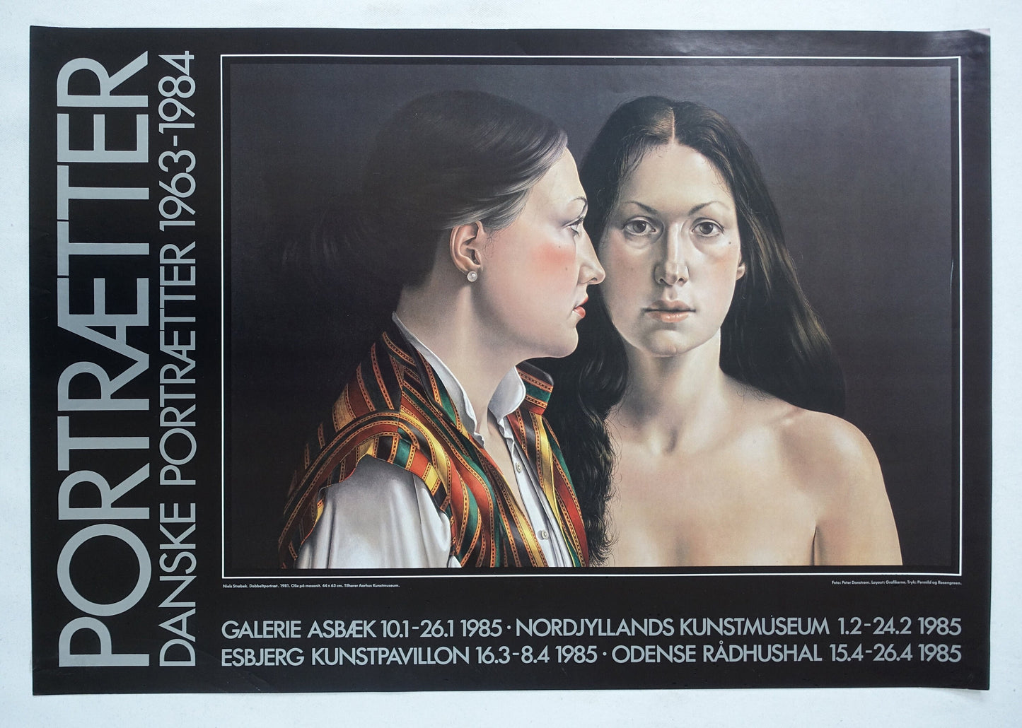 1984 Danish Portriat Paintings 1963-84 - Original Vintage Poster