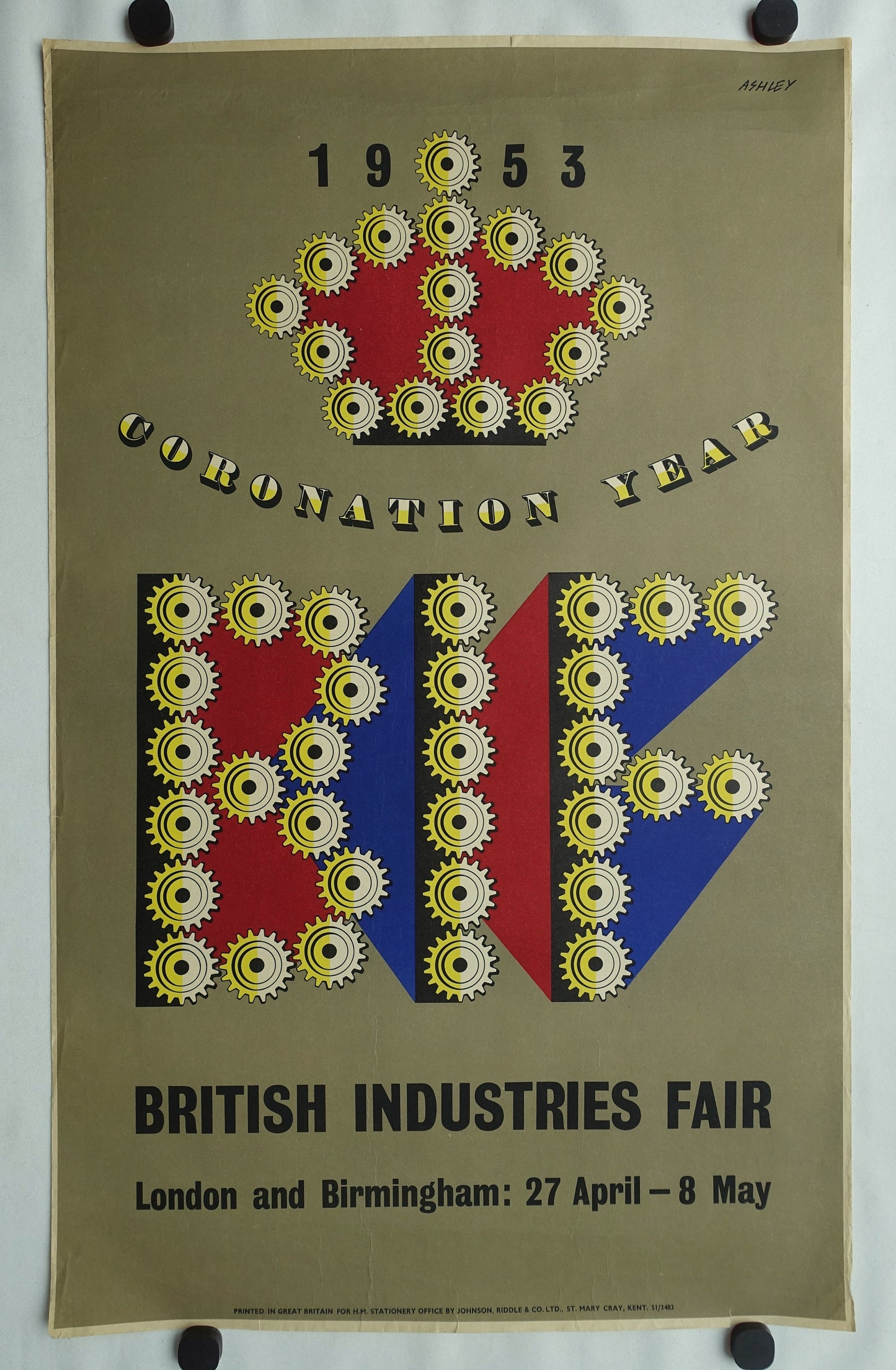 1953 British Coronation Year/British Industries Fair - Original Vintage Poster