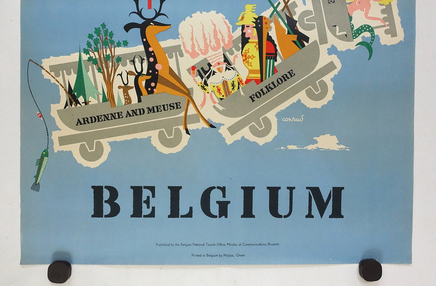 1950s Belgium Railroad Travel Poster - Original Vintage Poster