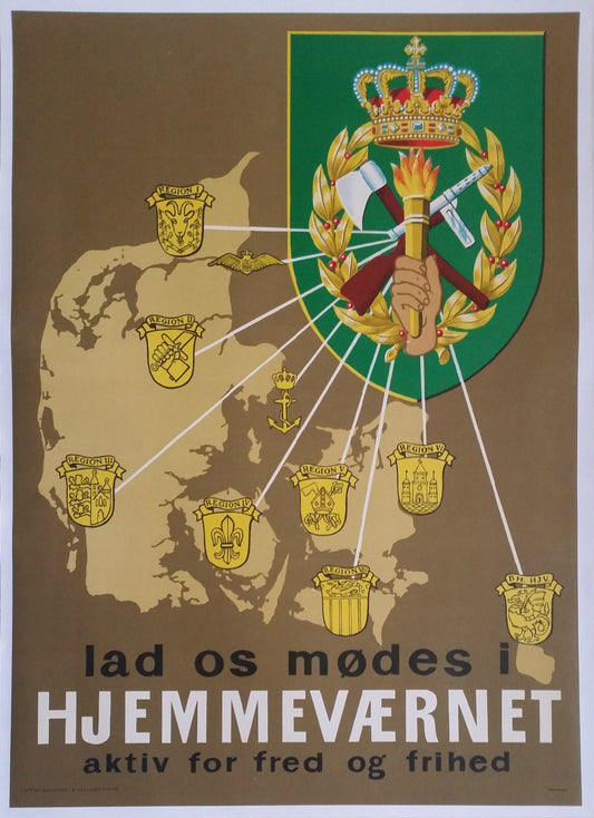 1960s Danish Home Guard Recruitment Poster - Original Vintage Poster