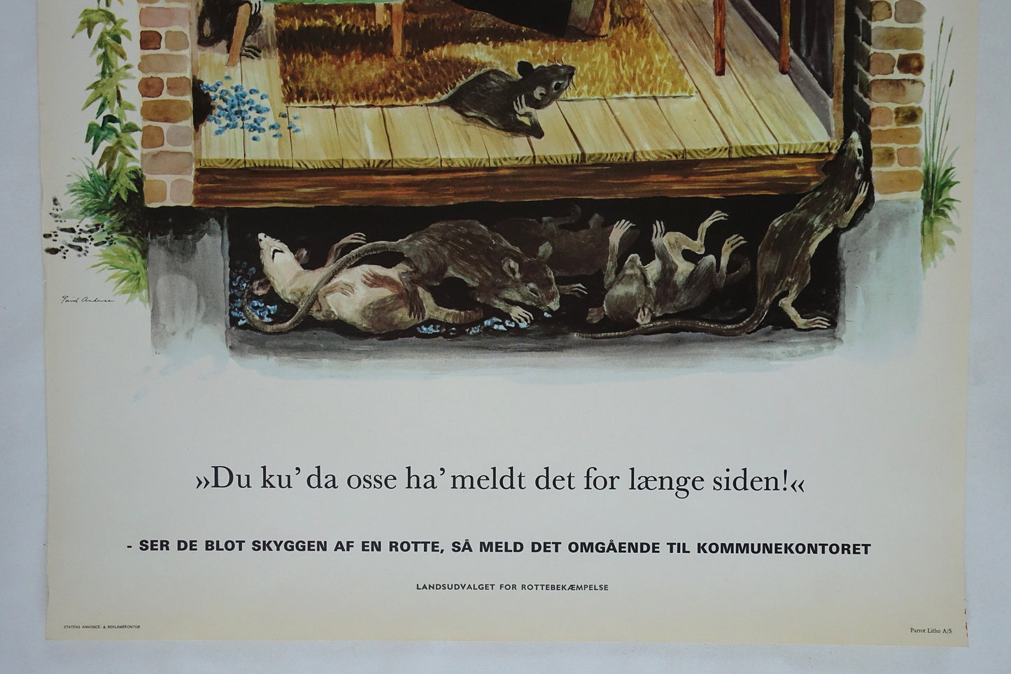 1960s Anti-rat Campaign Poster - Original Vintage Poster