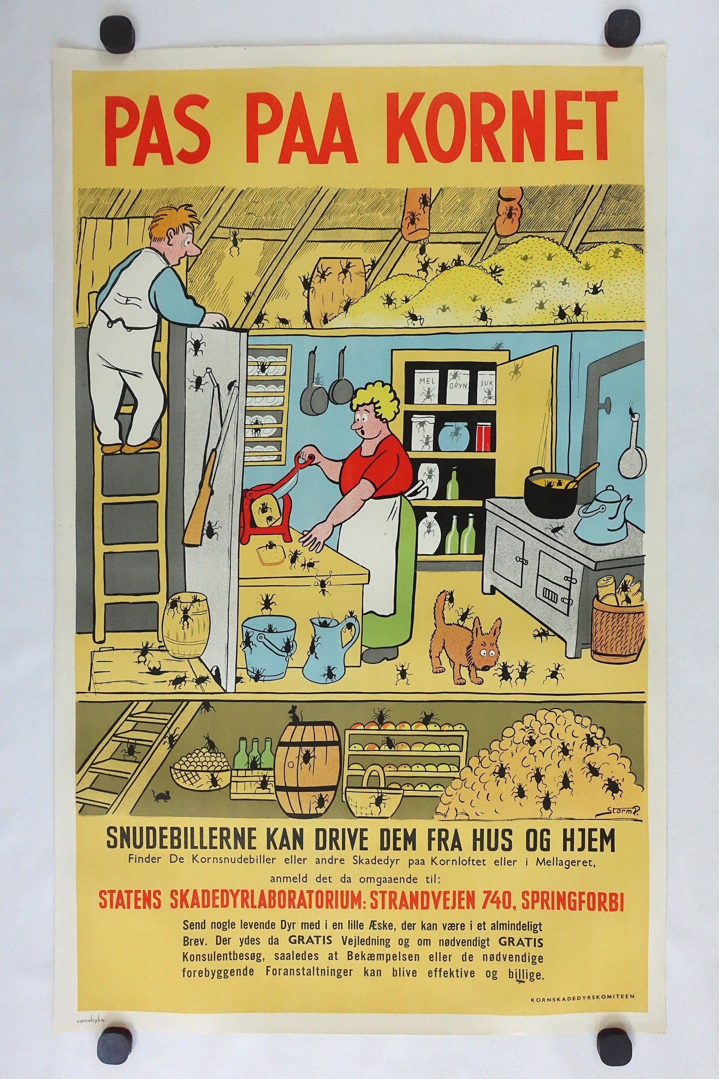 1940s Anti-pest Campaign Poster by Storm P II - Original Vintage Poste ...