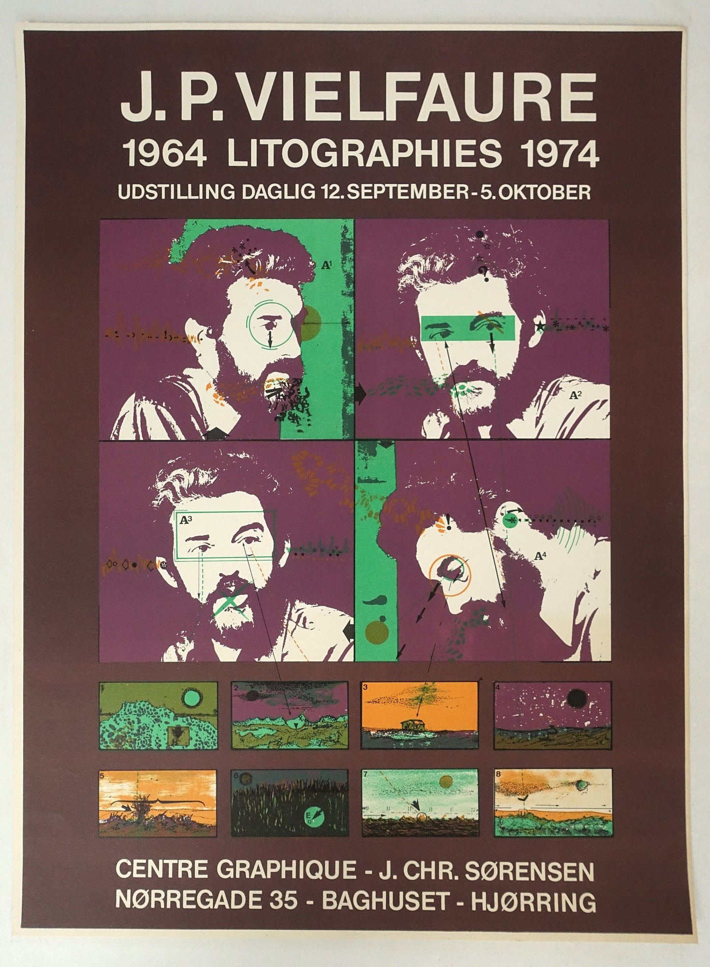 1974 Vielfaure Art Exhibition Poster - Original Vintage Poster