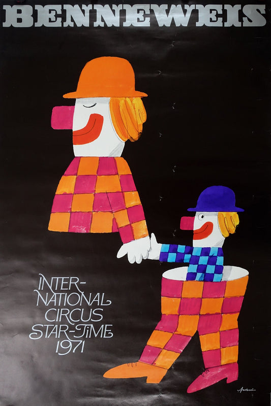 1971 Circus Benneweis by Ib Antoni - Original Vintage Poster