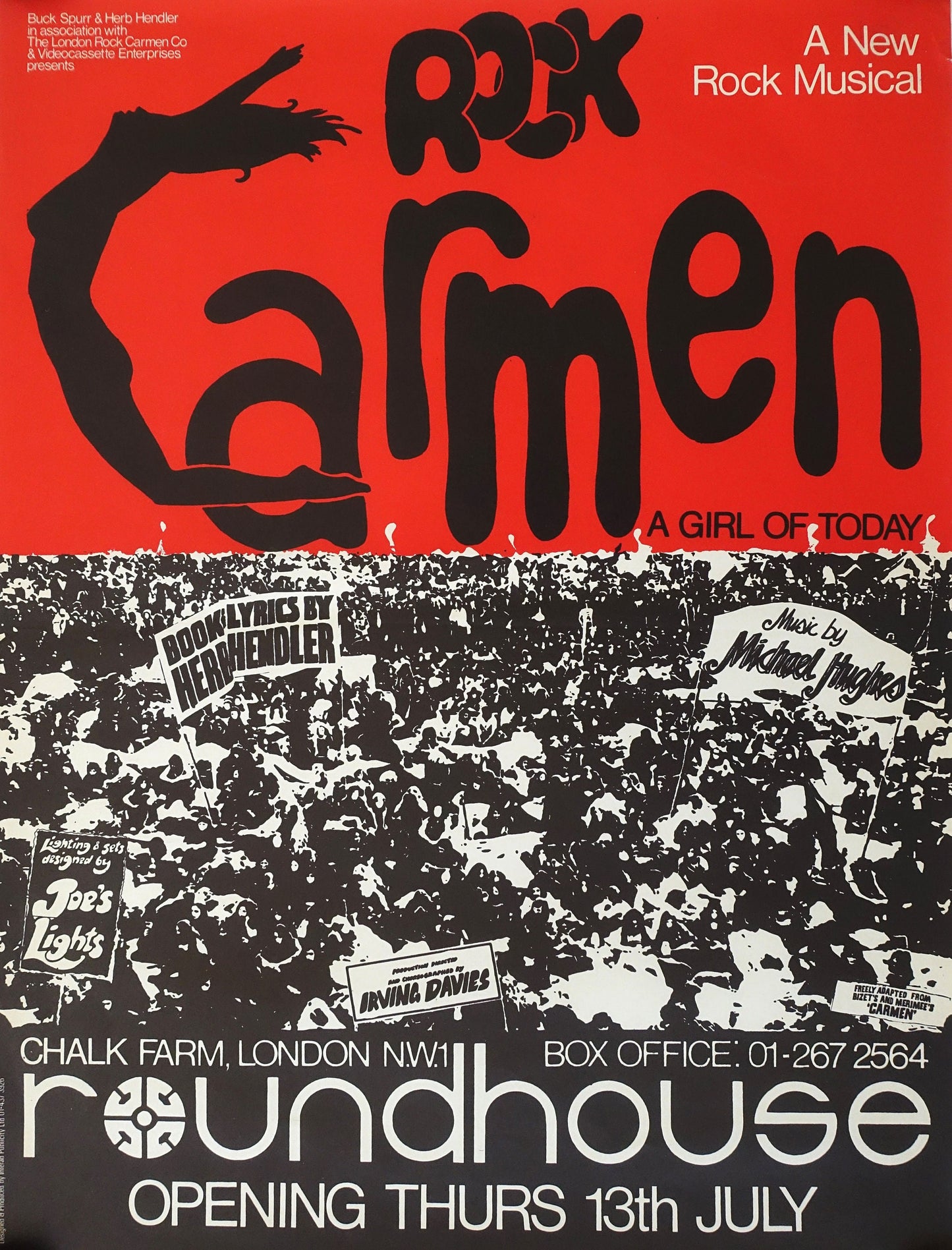 1970s Rock Carmen Musical at Roundhouse London - Original Vintage Poster