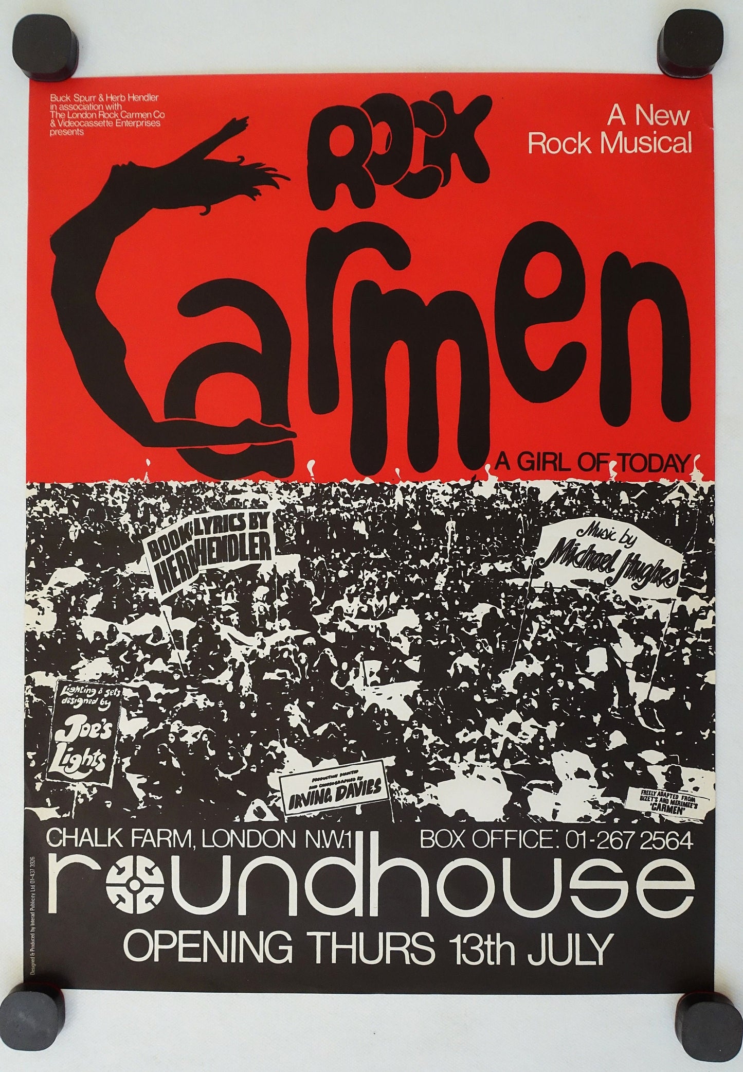 1970s Rock Carmen Musical at Roundhouse London - Original Vintage Poster