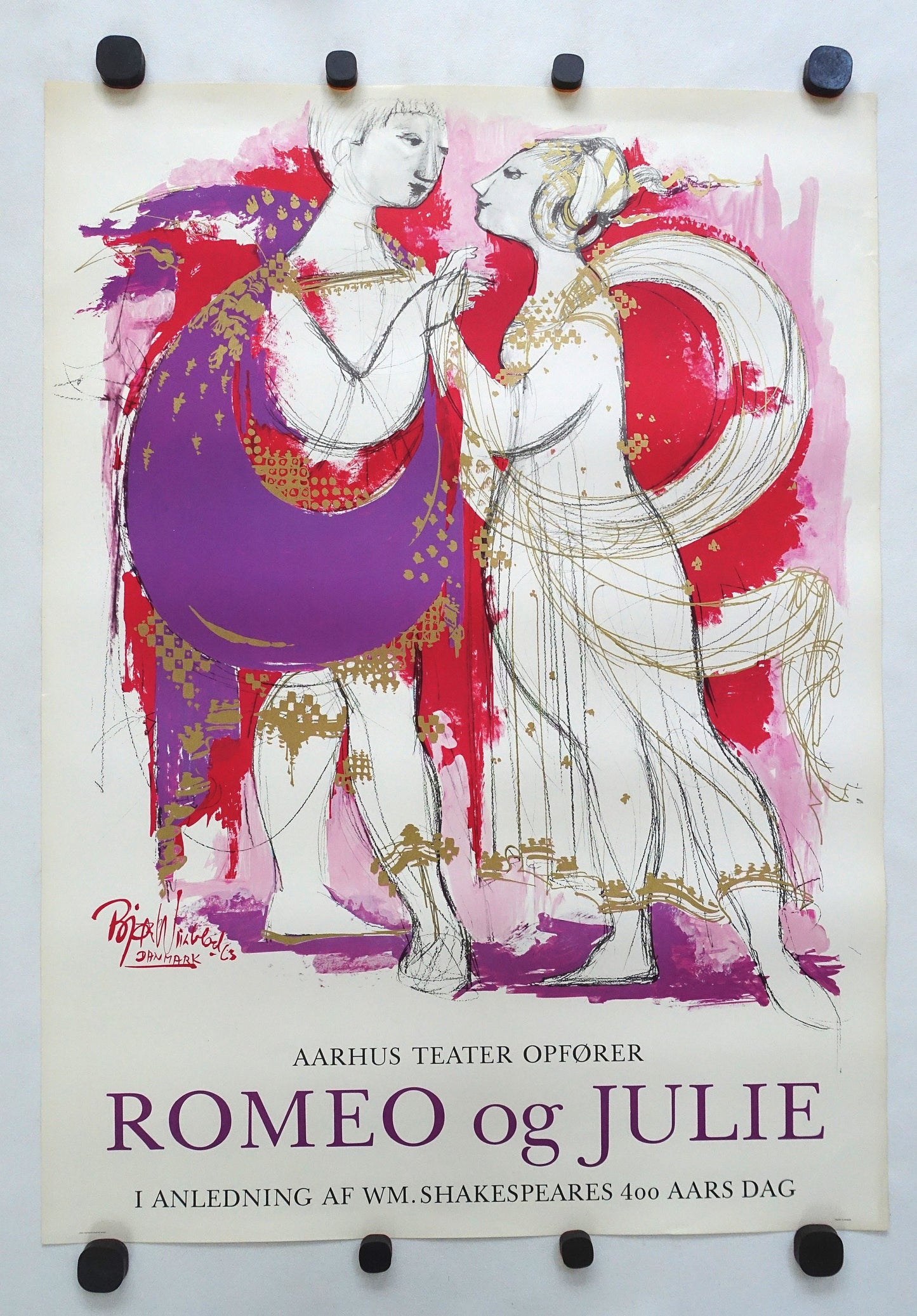 1963 Romeo & Juliet by Bjørn Wiinblad II - Original Vintage Poster