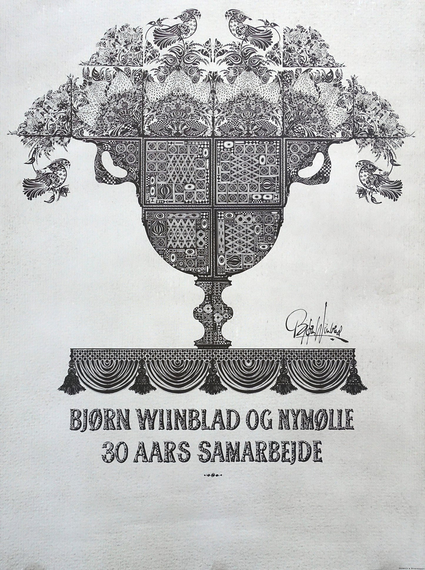 1996 Wiinblad Nymølle 30 Years Anniversary - Original Vintage Poster